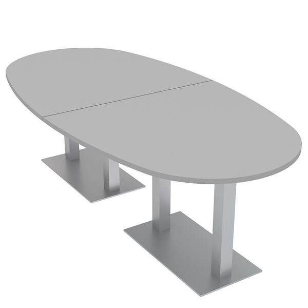45 in W, 96 in L, 29 in H, Engineered Wood Top, Grey
